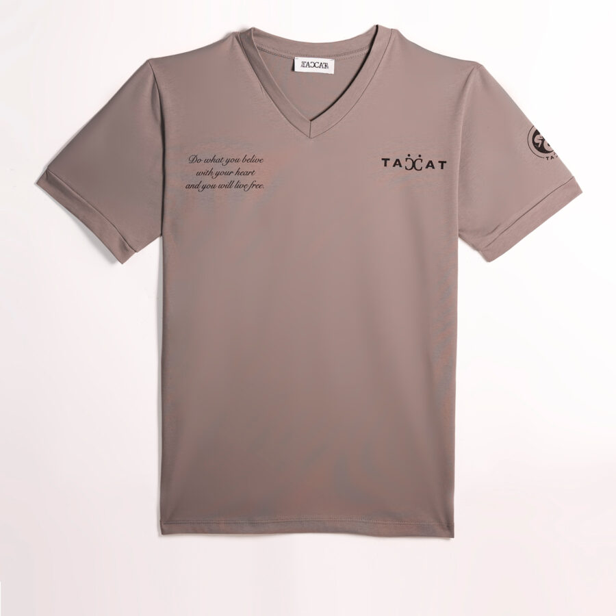 T-shirt Collo a V Stampa Albero - immagine 4