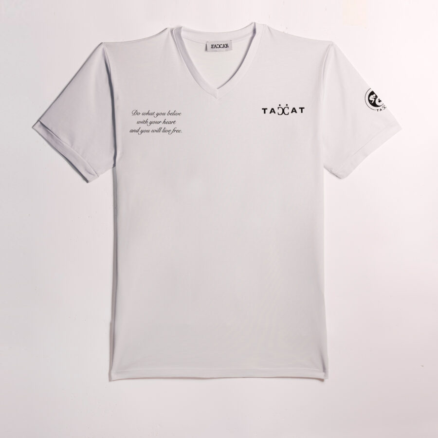 T-shirt Collo a V Stampa Albero - immagine 5