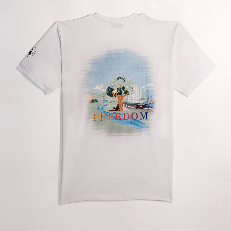 T-shirt Collo a V Stampa Albero - immagine 6